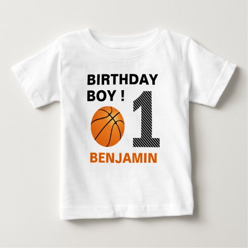 Basketball 1st Birthday Party Baby T_Shirt