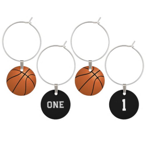 Basketball 1st Birthday Unique Decor Wine Charm