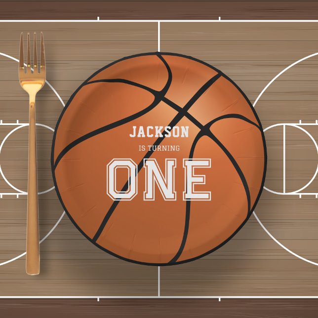 Basketball 1st Birthday Unique Paper Plates (Creator Uploaded)