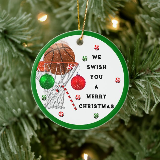 Basketball 2026 Keepsake Ceramic Ornament (Tree)