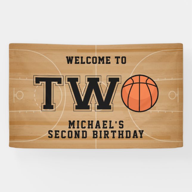Basketball 2nd Birthday Banner (Horizontal)