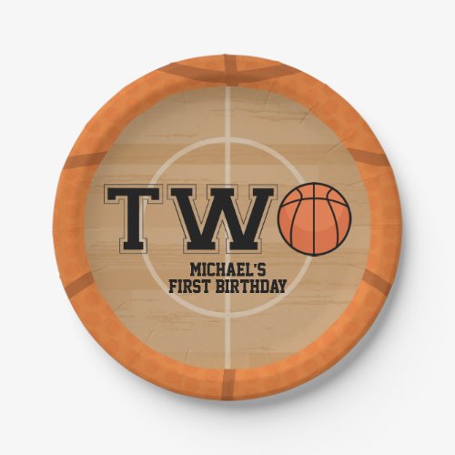 Basketball 2nd Birthday Paper Plates