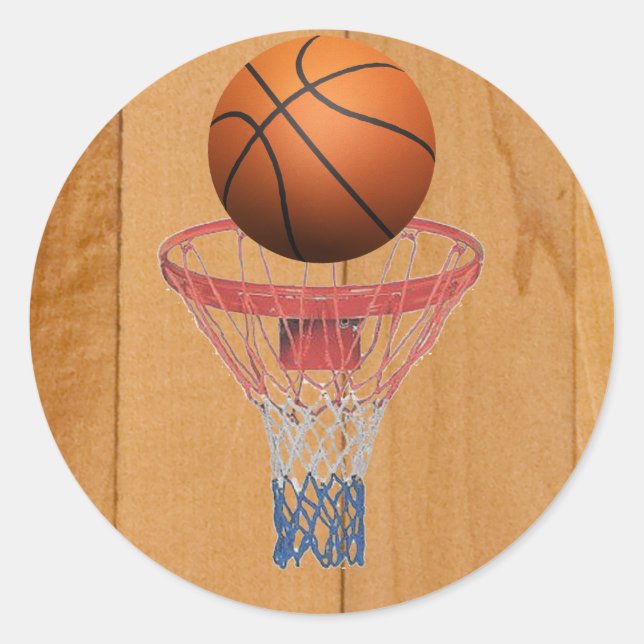 Basketball - 3D Effect Classic Round Sticker (Front)