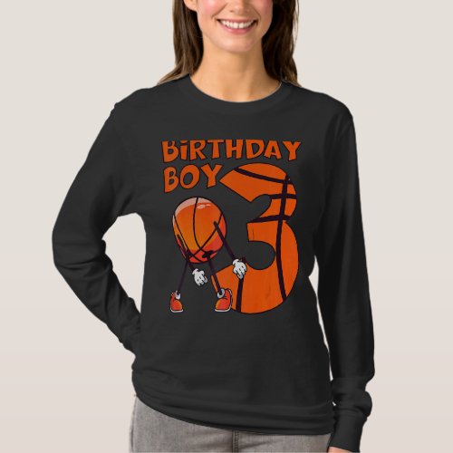 Basketball 3rd Birthday Boy Basketball Player 3 Ye T_Shirt