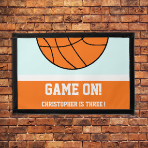 Basketball 3rd Birthday Pennant