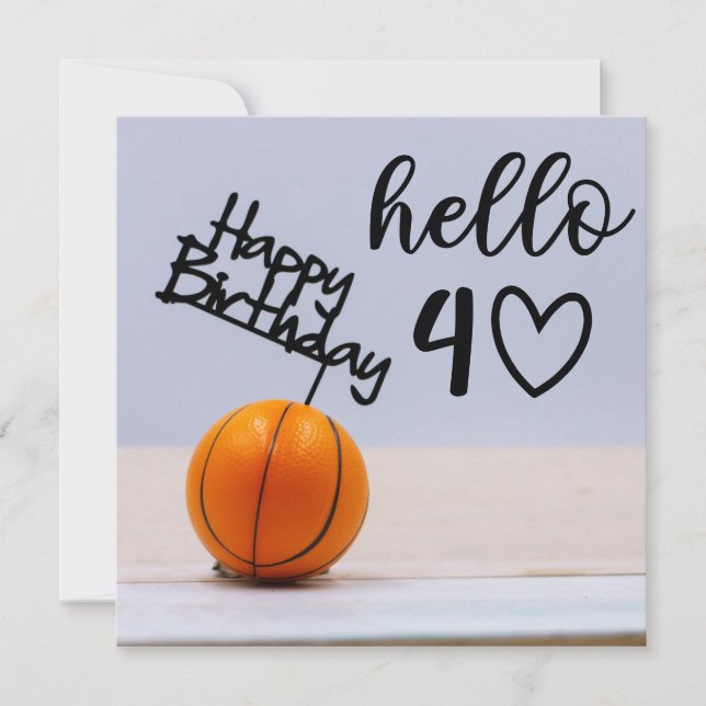 Basketball 40th Birthday to player with ball  (Front)