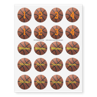 Basketball 4 Player Party Pack Temporary Tattoos