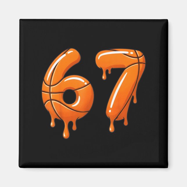 Basketball 67 Meme Funny Cool Slam Dunk For Boys K Magnet (Front)