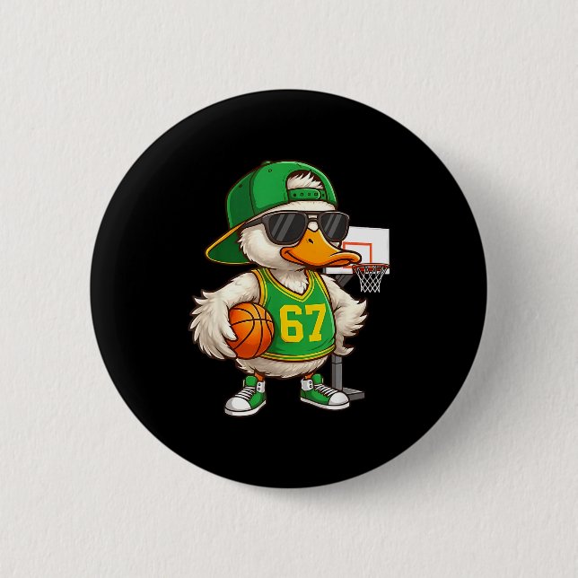 Basketball 67 Six Seven Funny Basketball Meme Drip Button (Front)