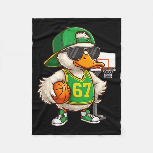 Basketball 67 Six Seven Funny Basketball Meme Drip Fleece Blanket (Front)