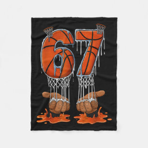 Basketball 67 Six Seven Funny Gen Alpha Meme Drip  Fleece Blanket