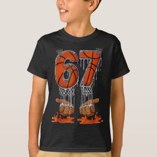 Basketball 67 Six Seven Funny Gen Alpha Meme Drip  T-Shirt