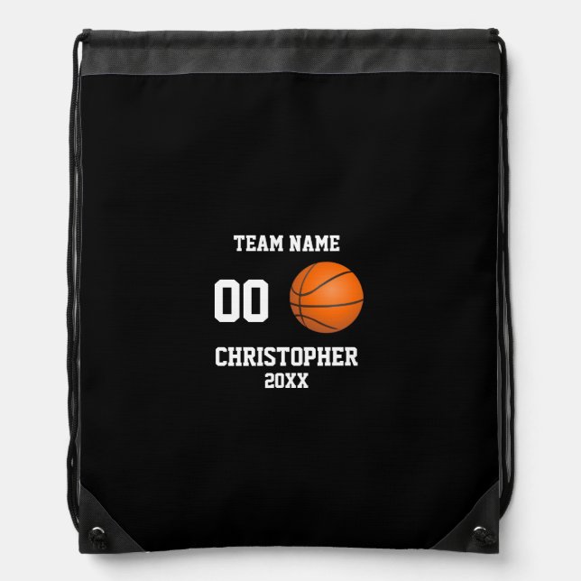 Basketball 7 Photo Collage Drawstring Bag (Front)