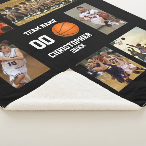 Basketball 7 photo collage fleece blanket