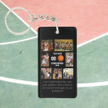 Basketball 7 photo collage personalized black keychain<br><div class="desc">Basketball photo collage. This Basketball Team Photo Collage is perfect for remembering that special day for Kids, is also a great way to decorate your child's room and promote the team! Add 7 different photos and customize the player name, team name, year, player number, and message. To start customizing your...</div>