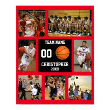 Basketball 7 Photo collage Red team name