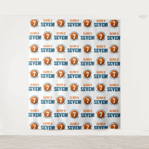 Basketball 7th Birthday Boy   Step Repeat Backdrop