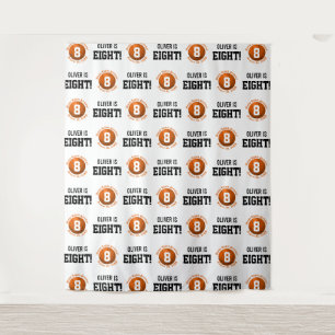 Basketball 8th Birthday Boy   Step Repeat Backdrop