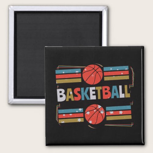Basketball Abstract Word Art - Minimalist Magnet