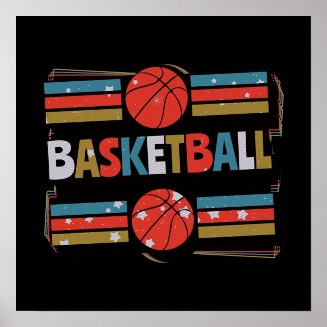 Basketball Abstract Word Art - Minimalist Poster (Front)