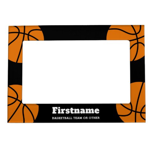 Basketball Add Your Name _ Can Edit Color Magnetic Frame