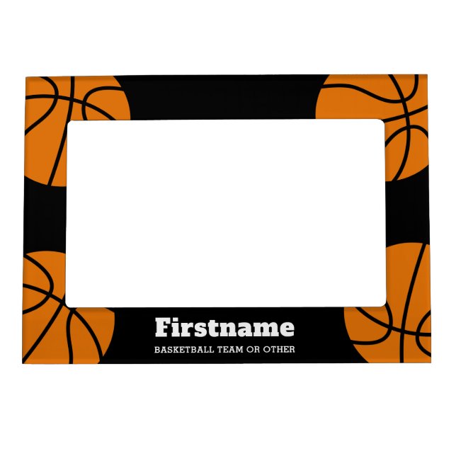Basketball Add Your Name - Can Edit Color Magnetic Frame (Front)