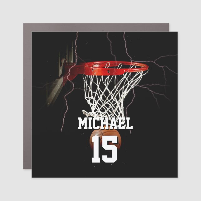 Basketball Add Your Name & Number Car Magnet (Front)