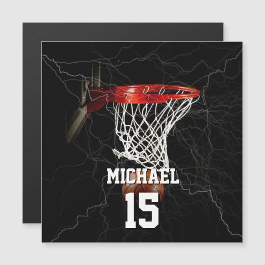 Basketball Add Your Name & Number Magnetic Card (Front/Back)