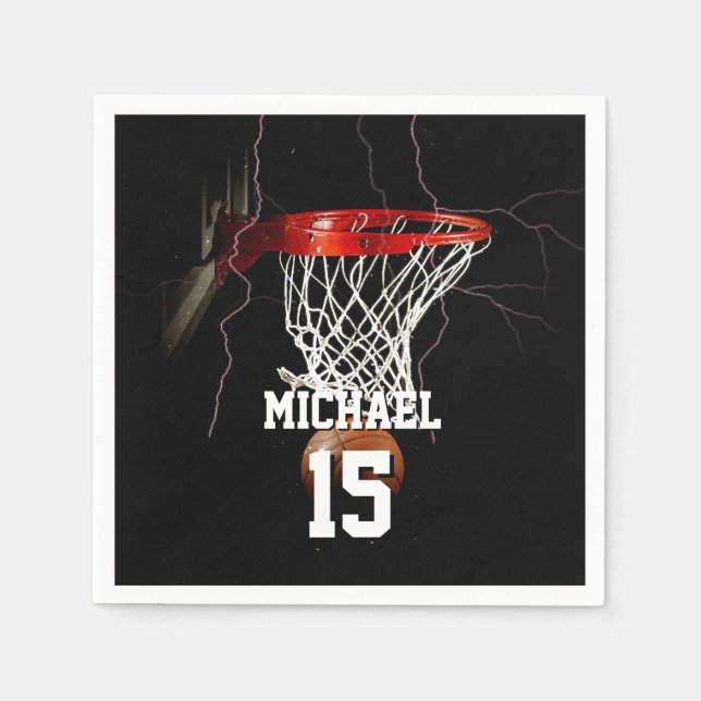 Basketball Add Your Name & Number Napkins (Front)