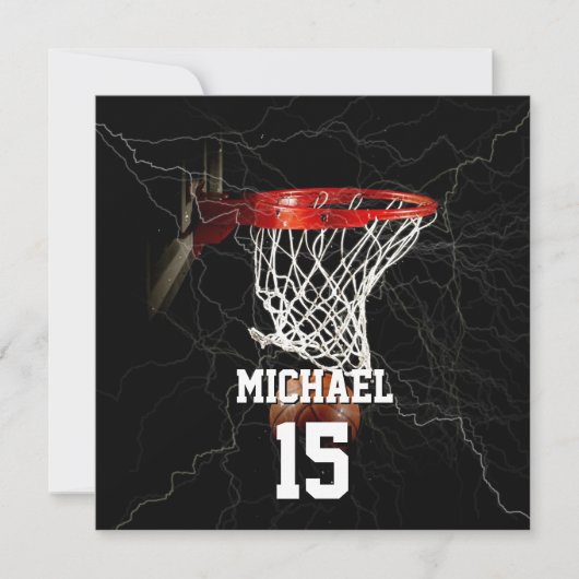Basketball Add Your Name & Number Pop Art Card (Front)