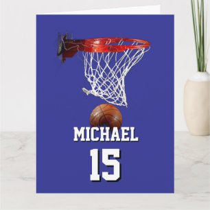 Basketball Add Your Name & Number Pop Art Card