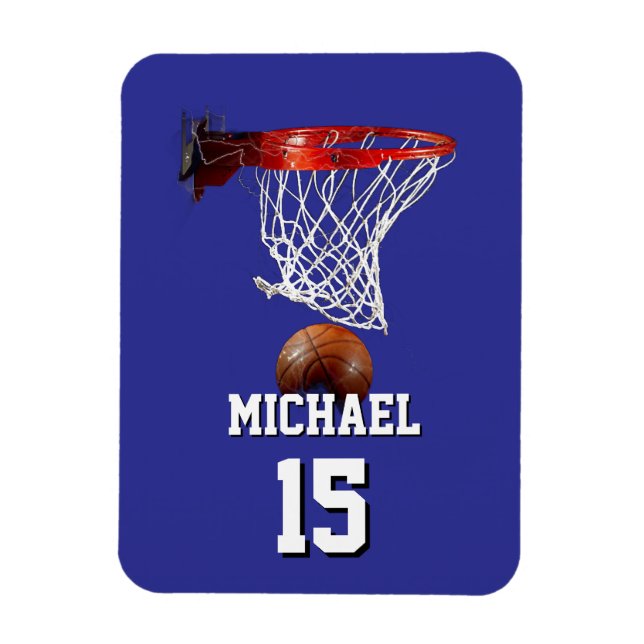 Basketball Add Your Name & Number Pop Art Magnet (Vertical)