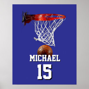 Basketball Add Your Name & Number Pop Art Poster