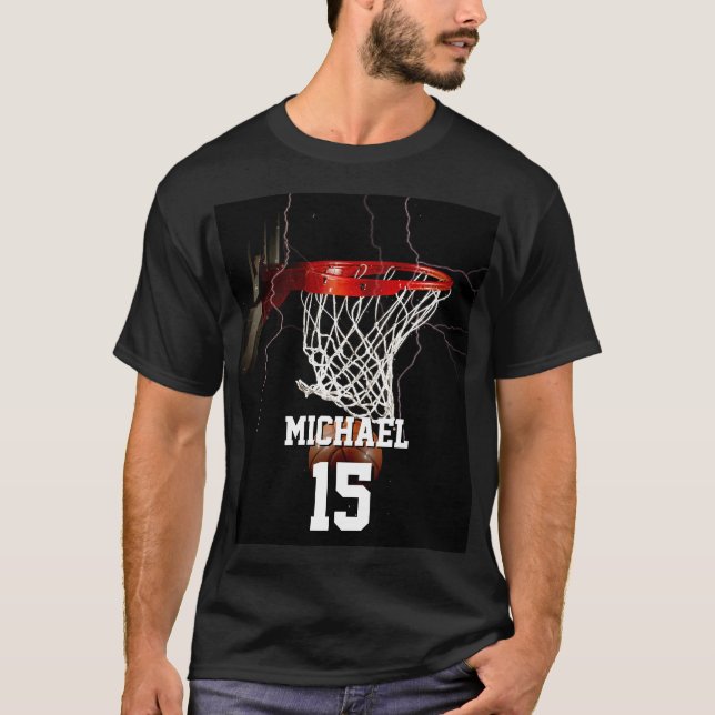 Basketball Add Your Name & Number T-Shirt (Front)