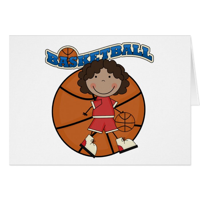 BASKETBALL African American Girl T shirts and Gift Cards