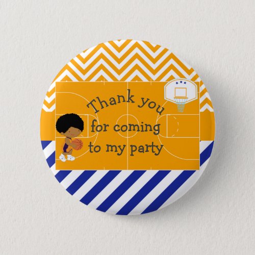Basketball African American Thank you for coming Button