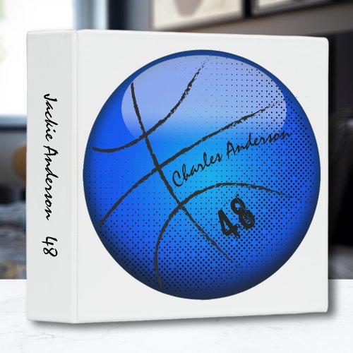 Basketball Album Collector Sport  Blue 3 Ring Binder