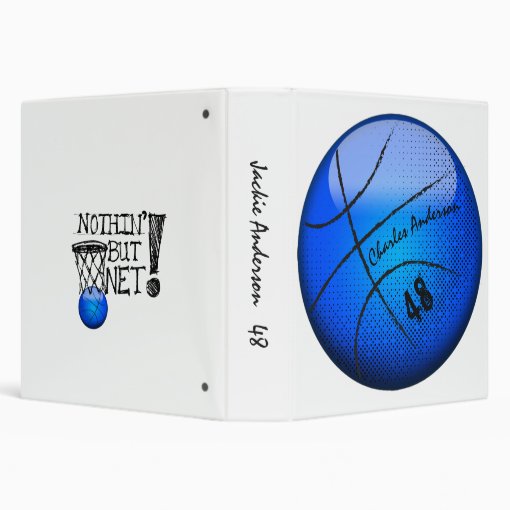 Basketball Album Collector Sport | Blue 3 Ring Binder | Zazzle