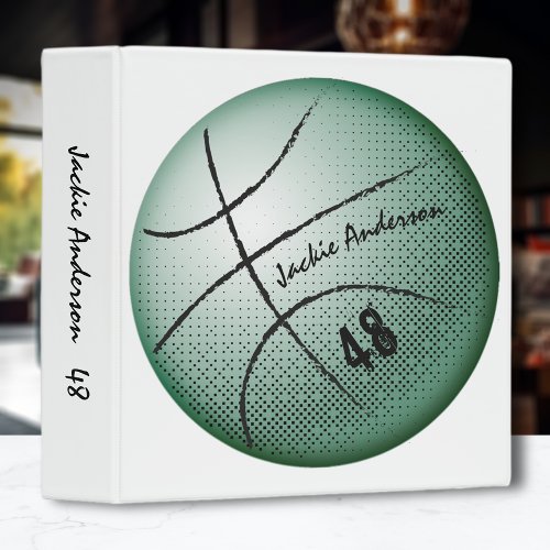 Basketball Album Collector Sport  Green 3 Ring Binder