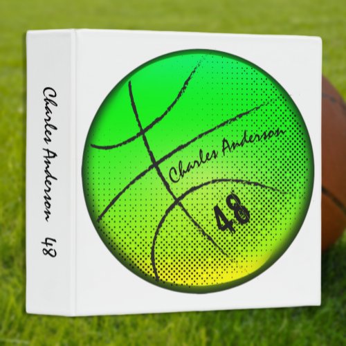 Basketball Album Collector Sport  Green Glow 3 Ring Binder