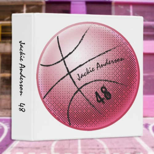 Basketball Album Collector Sport  Pink 3 Ring Binder