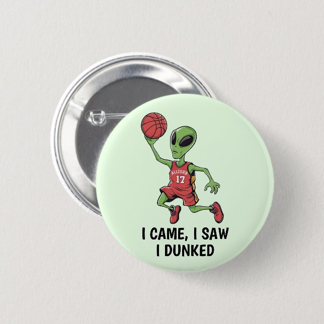 Basketball Alien Button (Front & Back)
