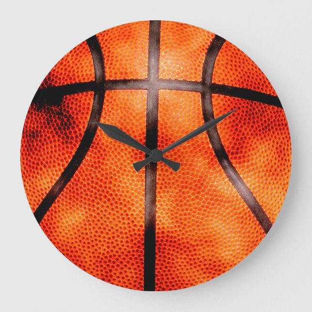 Basketball All Day Grunge Style Large Clock (Front)