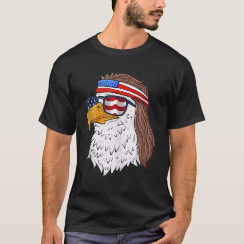 Basketball American Flag Skull Sunglass Patriotic T_Shirt