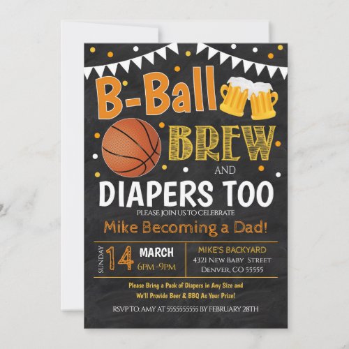 Basketball and Beer Baby Shower Invitation