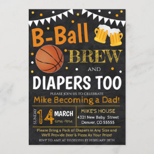 Basketball and Beer Baby Shower Invite