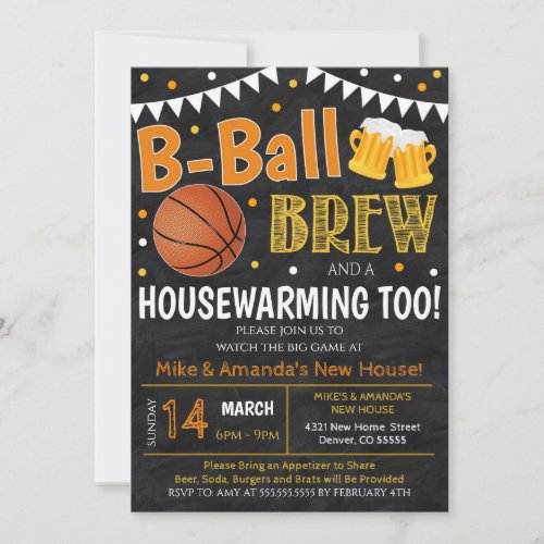 Basketball and Beer Housewarming Party Invitation