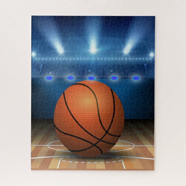 Basketball and Court Jigsaw Puzzle (Vertical)