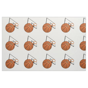 Basketball and Hoop Fabric