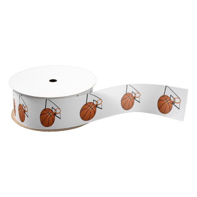 Basketball and Hoop Grosgrain Ribbon (Spool)